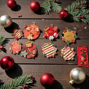 Piper + Leaf Festive Hair Clip Set - Red and Gold